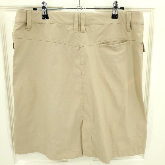 Athleta Lightweight/Quick-Dry A-Line Pleated Cargo Pocket Skirt 10 Tan - Picture 2 of 16